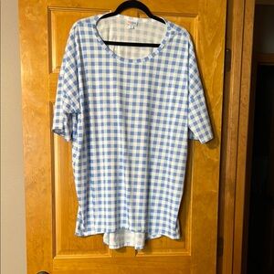 LuLaRoe Blue and White Checkered Tunic